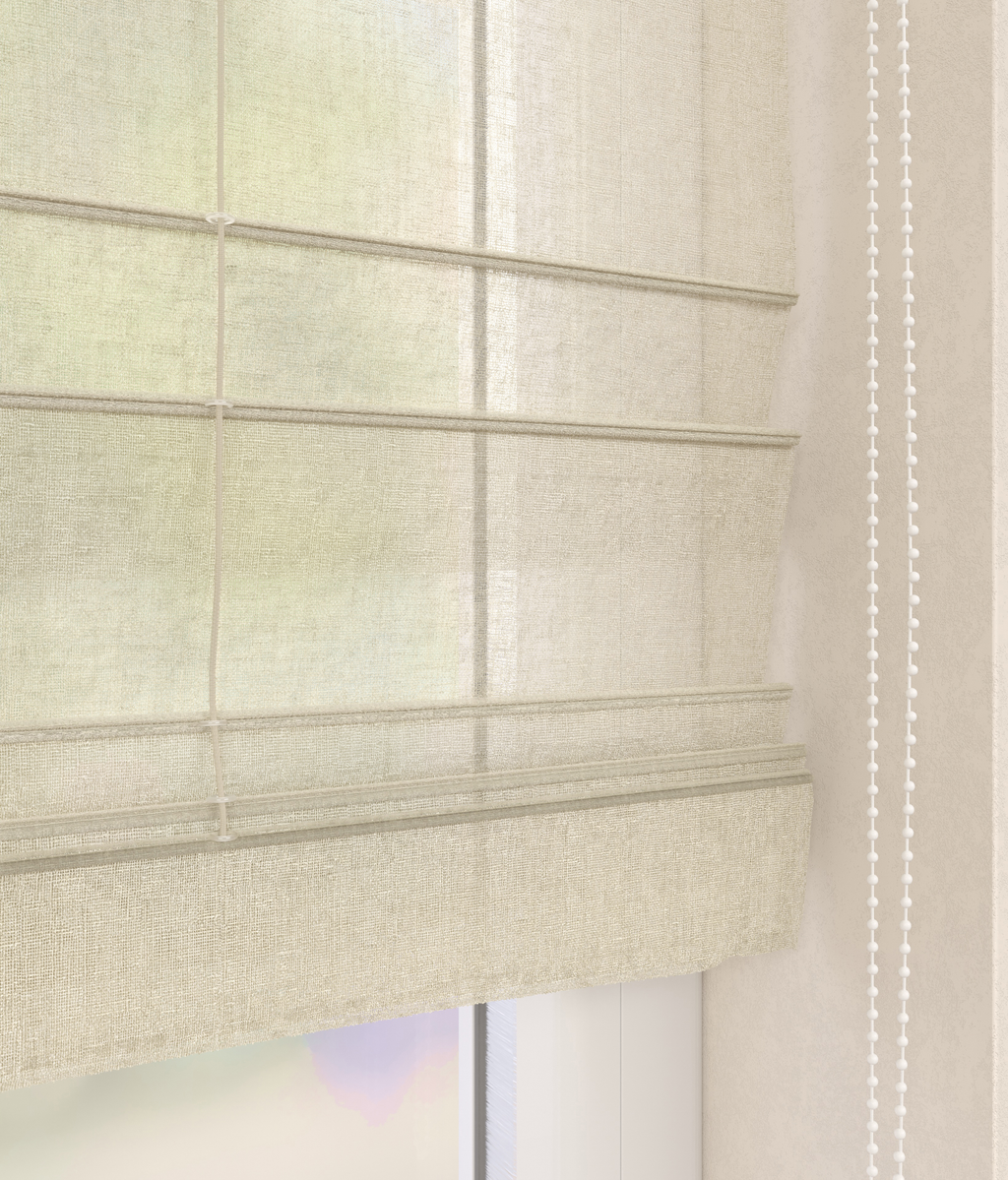 Vouwgordijn Linnenlook Ecru