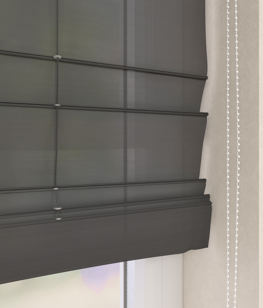 Vouwgordijn Batist Antraciet