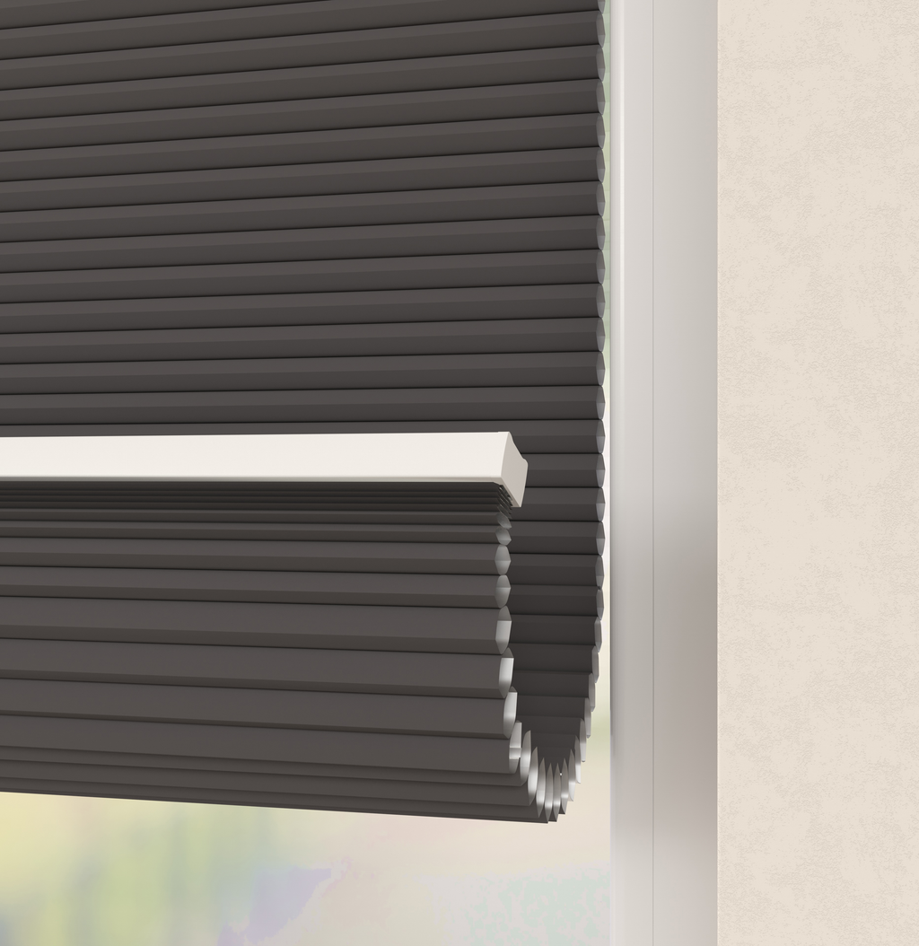 Premium Plissé gordijnen Monaco Antraciet Verduister 12