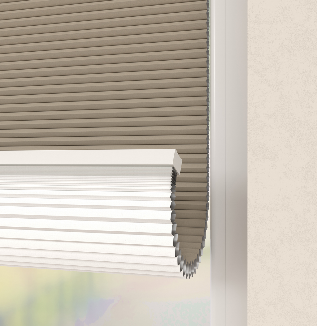 Elektrische Plissé gordijnen Parijs Zand Verduister 5170