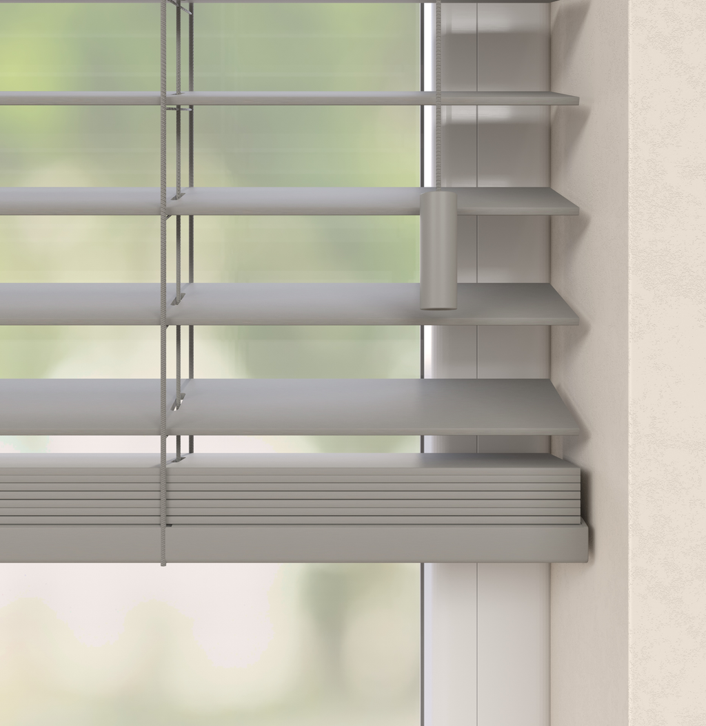 Houten Jaloezieën - Premium Warm Grijs